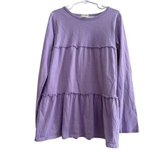 Crewcuts Lavender purple Twirl Tunic Top Long Sleeve Girls M 8-9